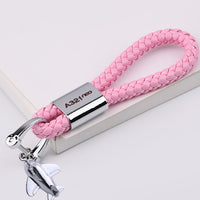 Thumbnail for A321neo & Text Designed Leather Car Key Chains