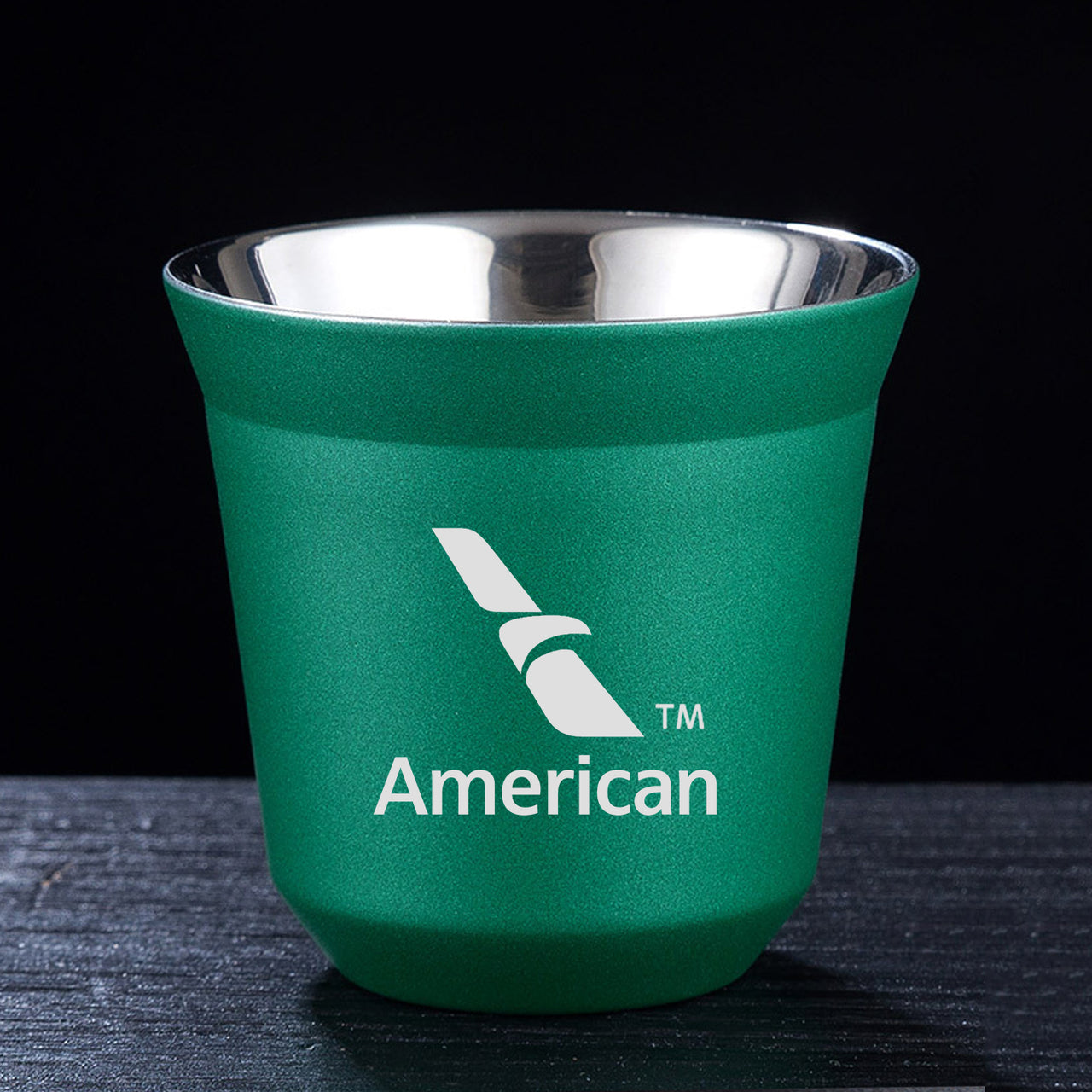 American Airlines Designed Double Wall Stainless Steel Coffee Mugs