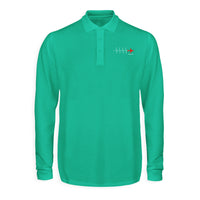 Thumbnail for Aviation Heartbeats Designed Long Sleeve Polo T-Shirts