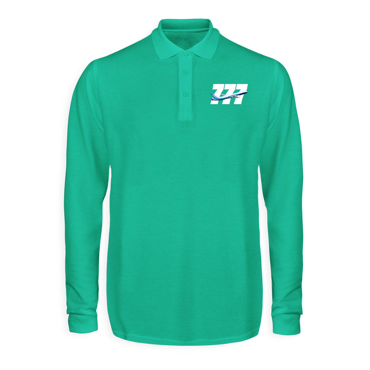 Super Boeing 777 Designed Long Sleeve Polo T-Shirts