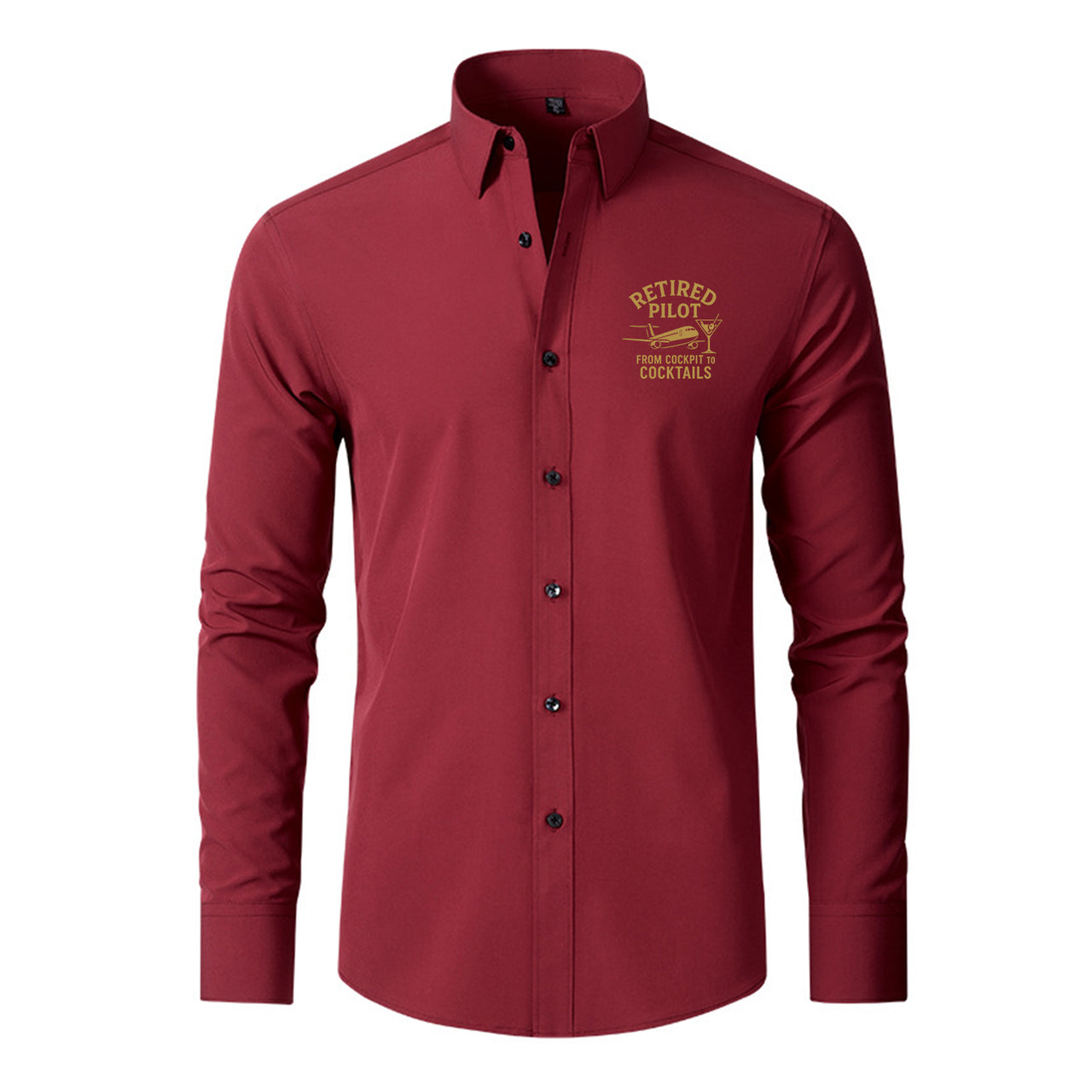 Retired Pilot & Coctails Designed Long Sleeve Shirts