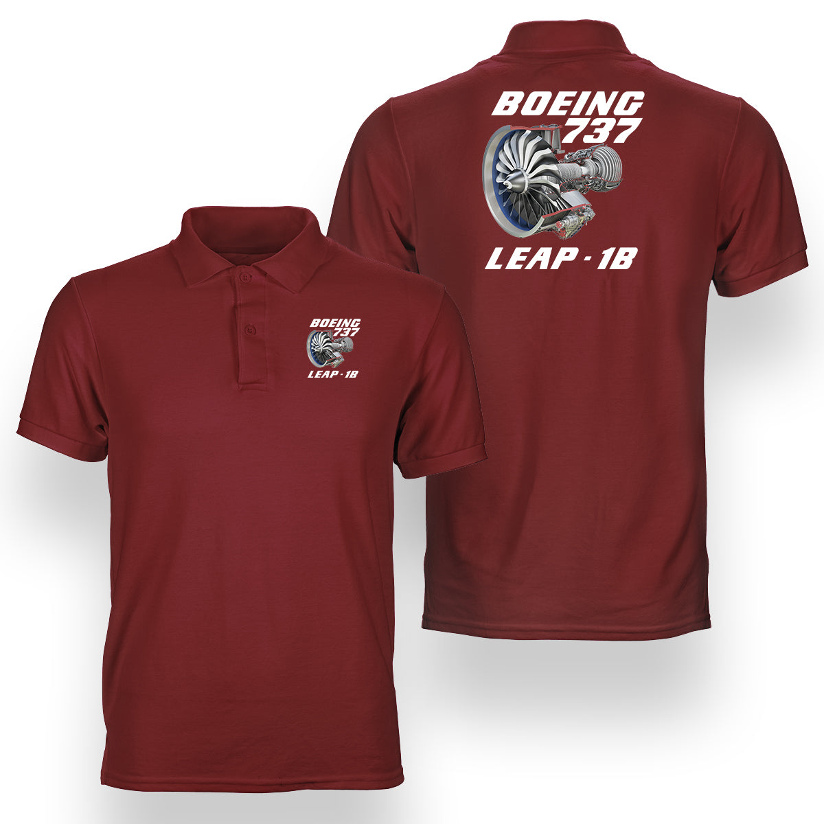 Boeing 737 & Leap 1B Designed Double Side Polo T-Shirts