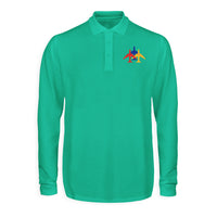 Thumbnail for Colourful 3 Airplanes Designed Long Sleeve Polo T-Shirts