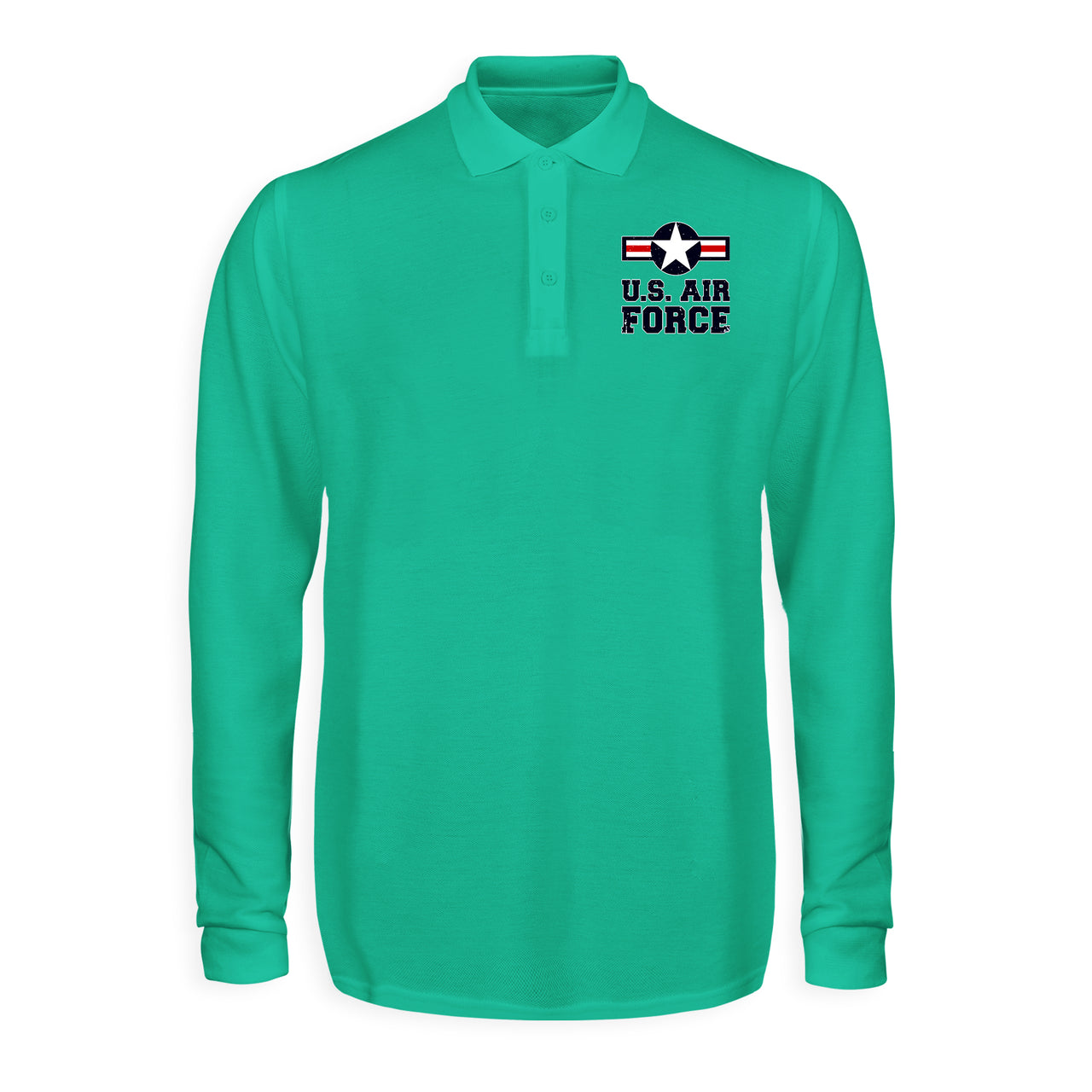US Air Force Designed Long Sleeve Polo T-Shirts