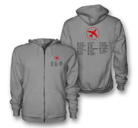 Thumbnail for Aviation Alphabet 2 Designed Zipped Hoodies