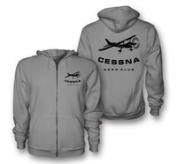 Thumbnail for Cessna Aeroclub Designed Zipped Hoodies