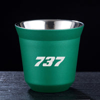 Thumbnail for 737 Flat Text Designed Double Wall Stainless Steel Coffee Mugs