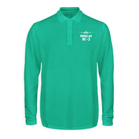 Thumbnail for Douglas DC-3 & Plane Designed Long Sleeve Polo T-Shirts