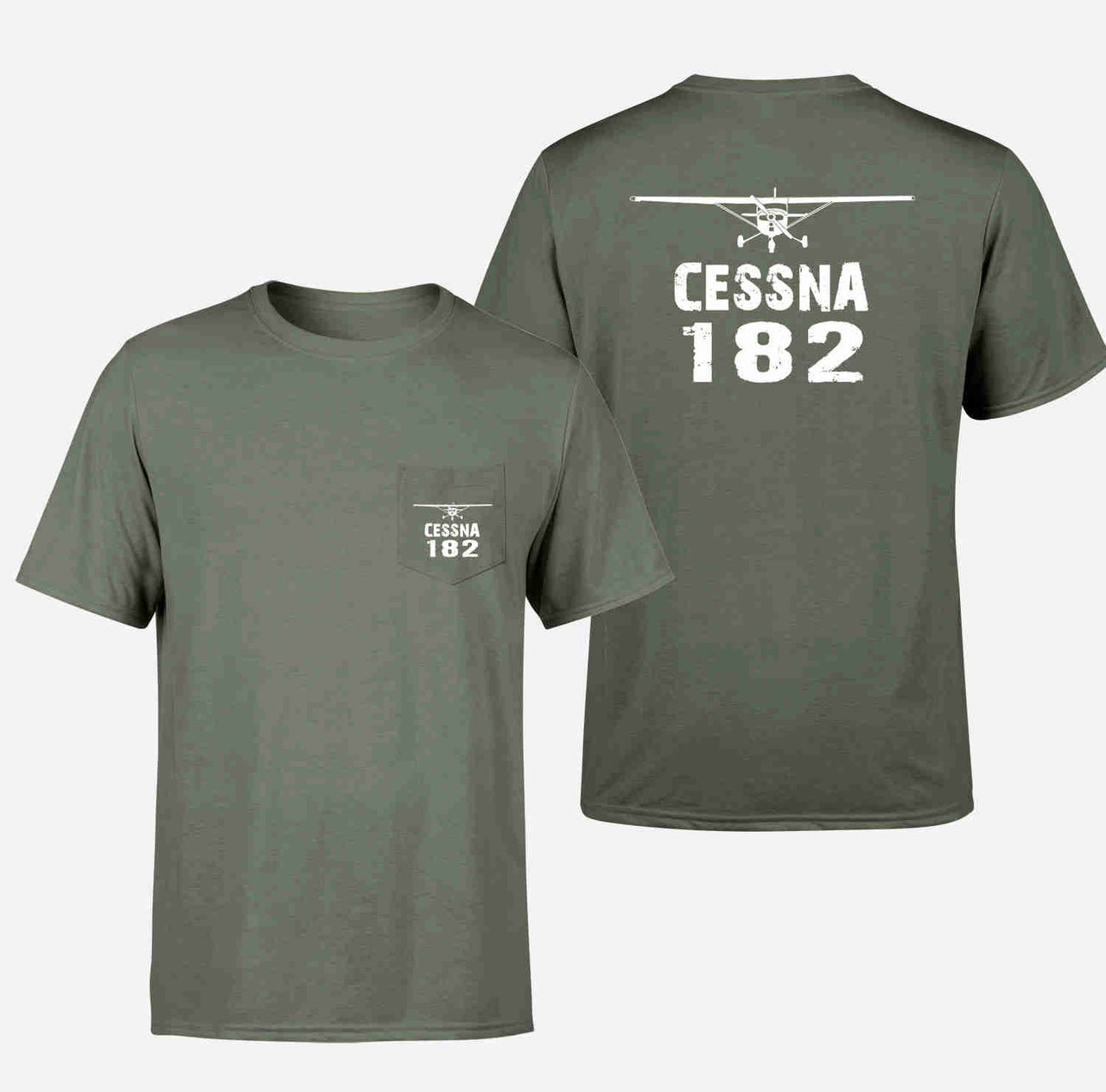 Cessna 182 & Plane Designed Pocket T-Shirts