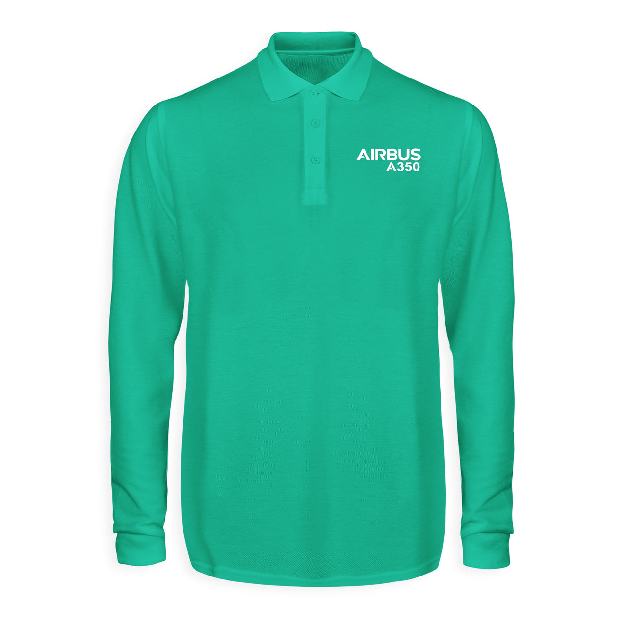 Airbus A350 & Text Designed Long Sleeve Polo T-Shirts