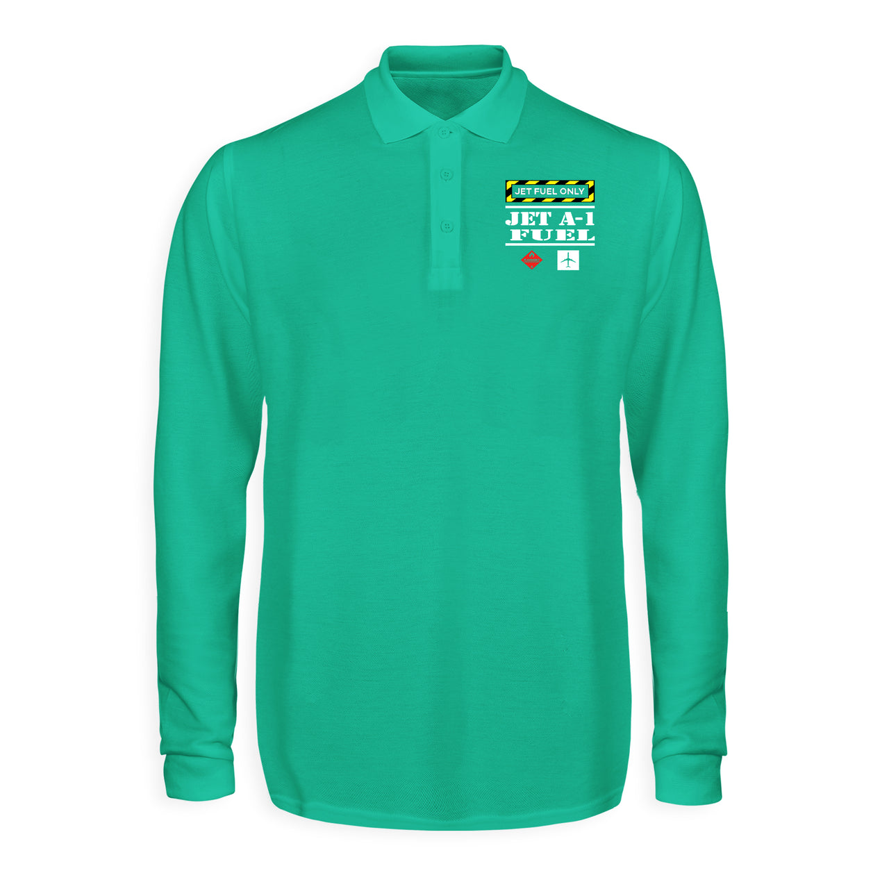 Jet Fuel Only Designed Long Sleeve Polo T-Shirts