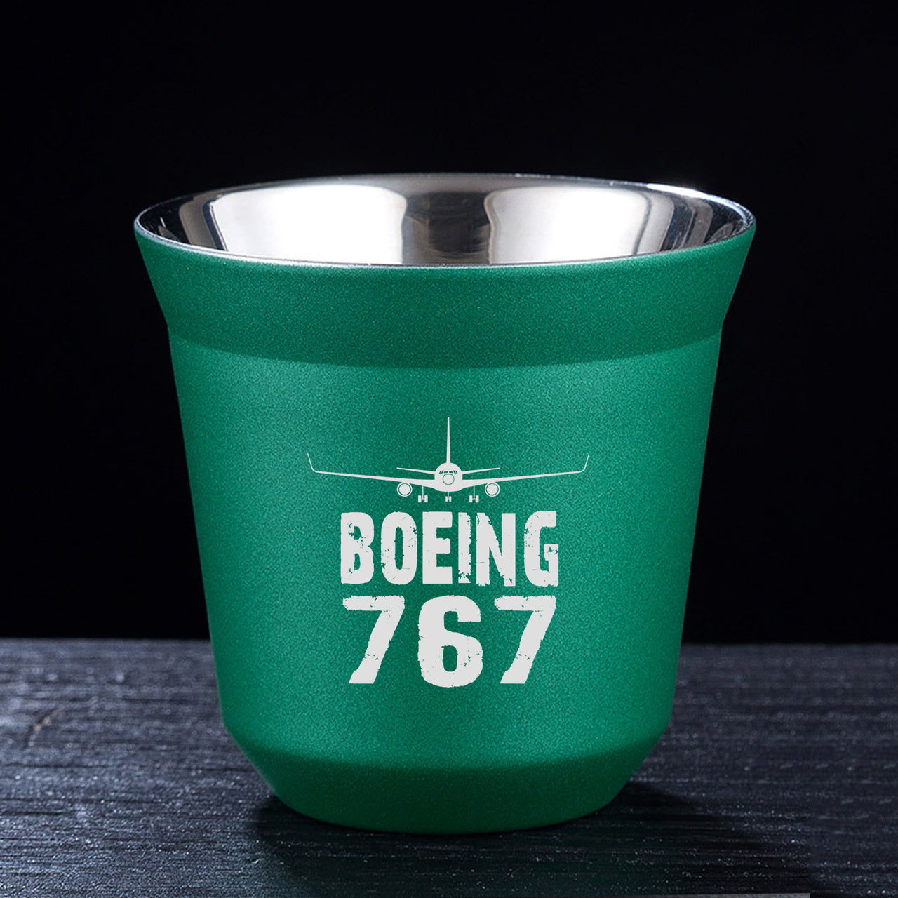 Boeing 767 & Plane Designed Double Wall Stainless Steel Coffee Mugs