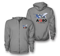 Thumbnail for Airbus A380 Love at first flight Designed Zipped Hoodies