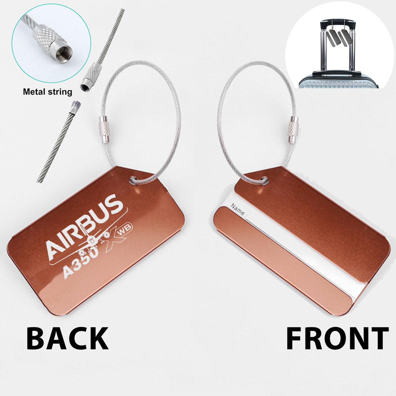 Amazing Airbus A350 XWB Designed Fashion Metal Luggage Tags