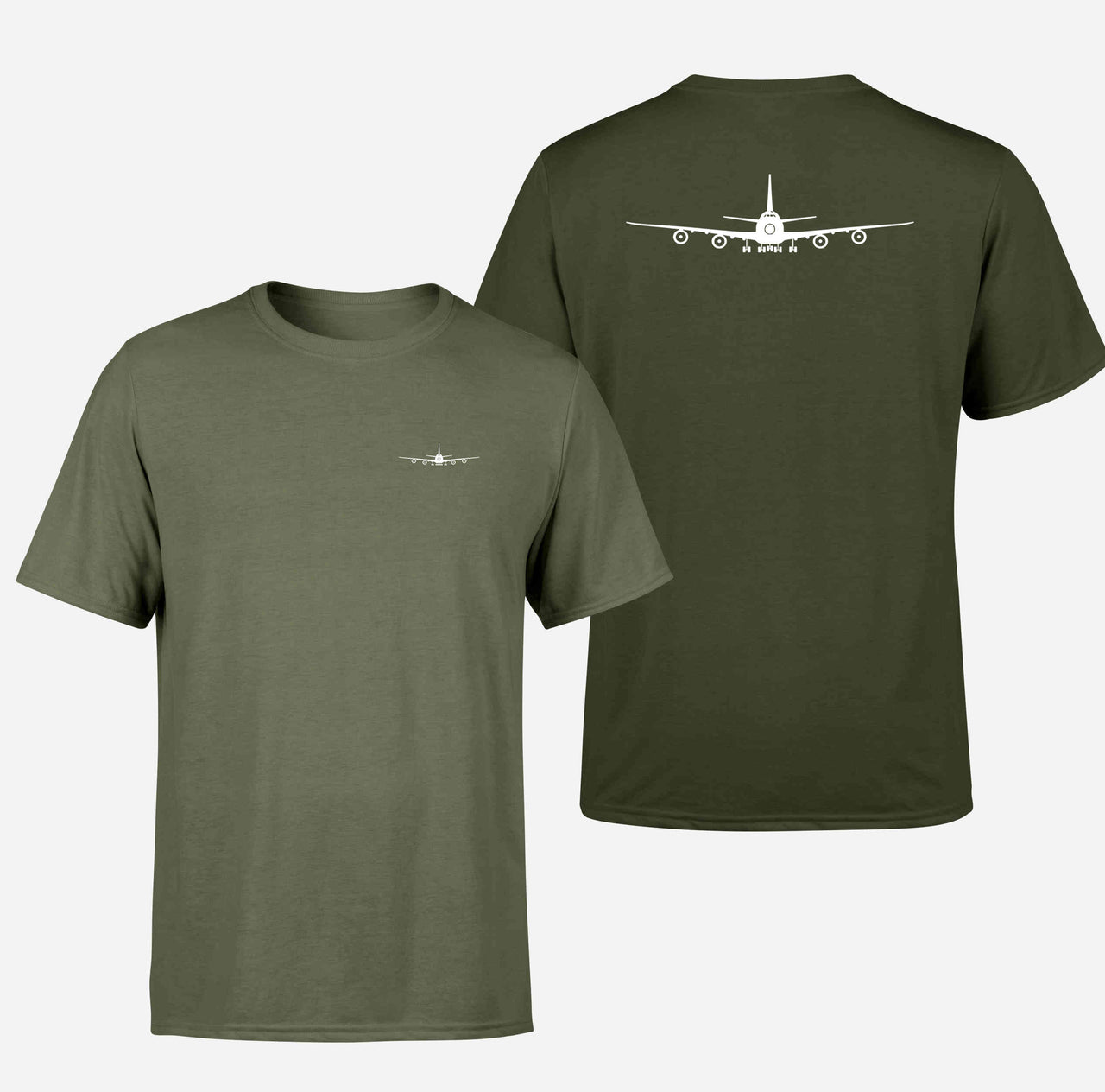 Boeing 747 Silhouette Designed Double-Side T-Shirts
