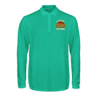 Thumbnail for Retro I'D Rather Be Flying Designed Long Sleeve Polo T-Shirts