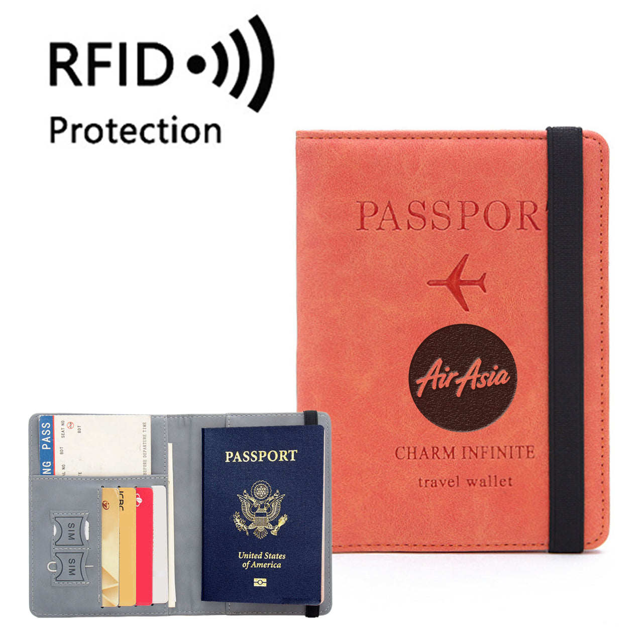 AirAsia Designed Passport Cover Travel Wallet Passport Holder