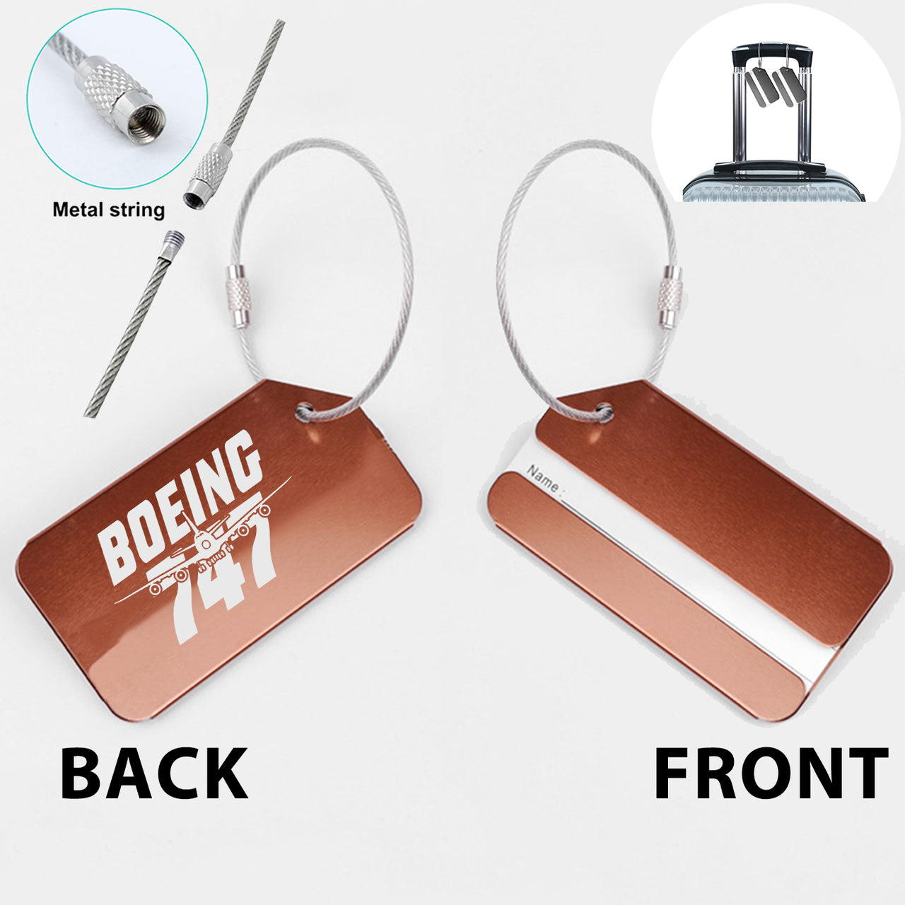 Amazing Boeing 747 Designed Fashion Metal Luggage Tags