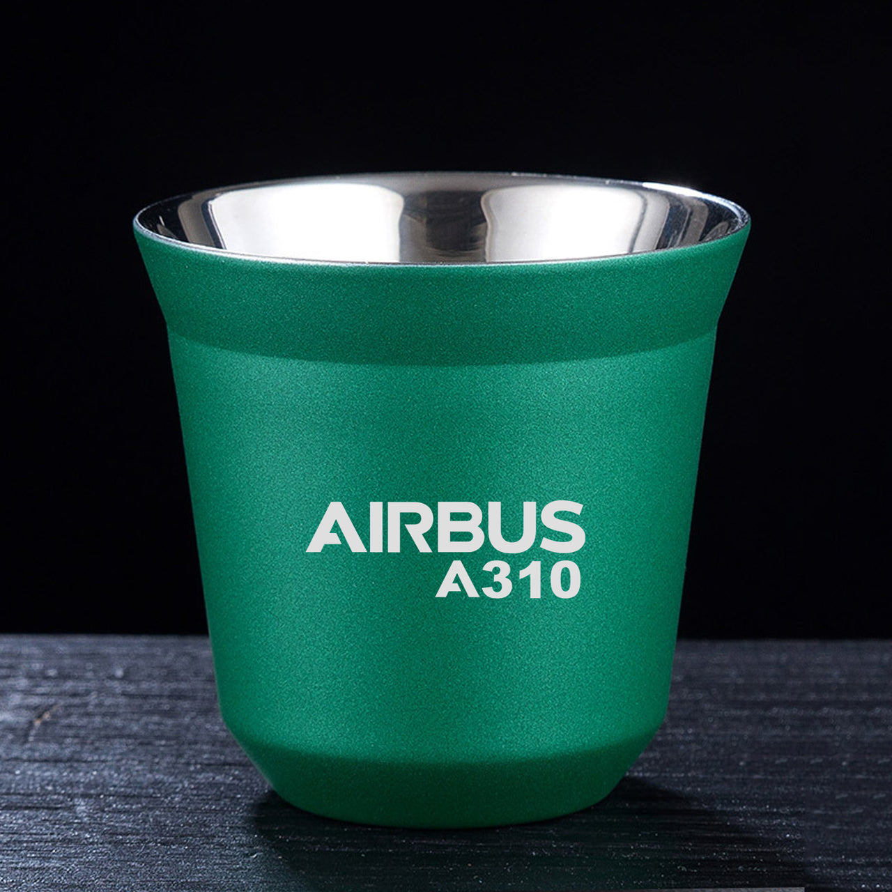 Airbus A310 & Text Designed Double Wall Stainless Steel Coffee Mugs
