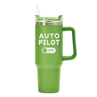 Thumbnail for Auto Pilot Off Designed 40oz Stainless Steel Car Mug With Holder