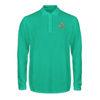 Thumbnail for Colourful Airplane Designed Long Sleeve Polo T-Shirts