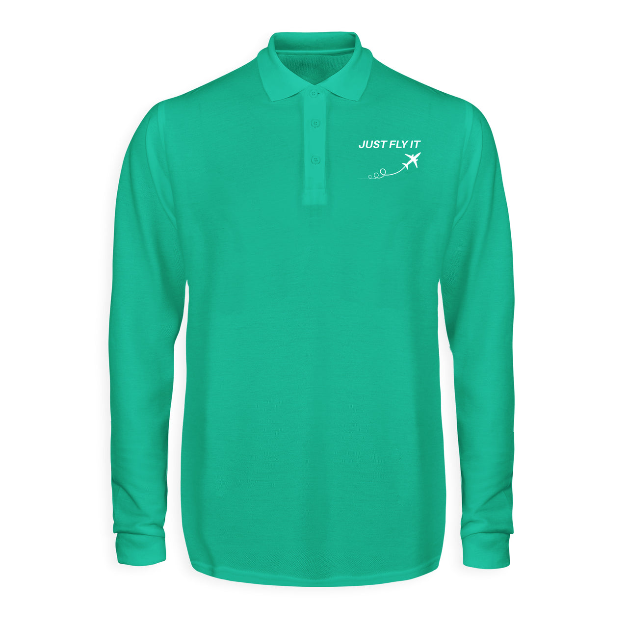 Just Fly It Designed Long Sleeve Polo T-Shirts
