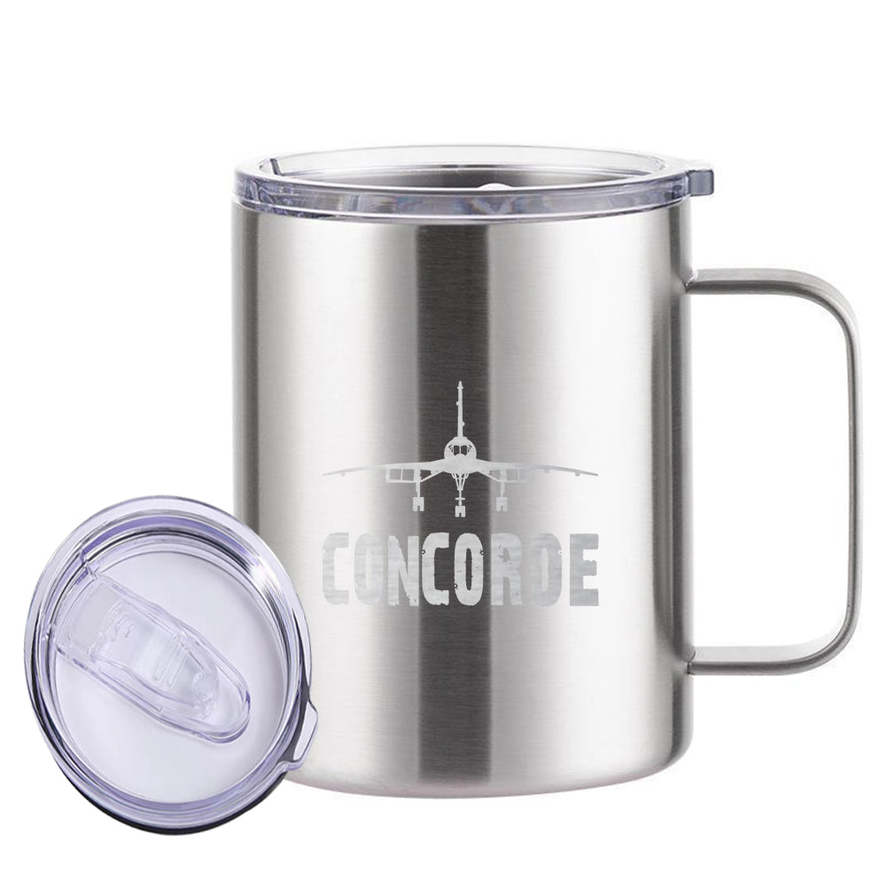 Concorde & Plane Designed Stainless Steel Laser Engraved Mugs