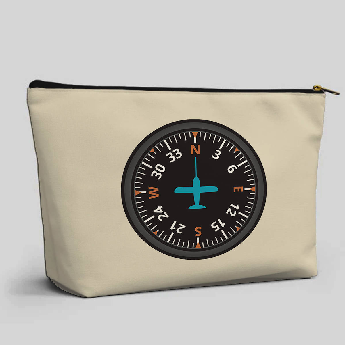 Airplane Instruments (Heading) Designed Zipper Pouch