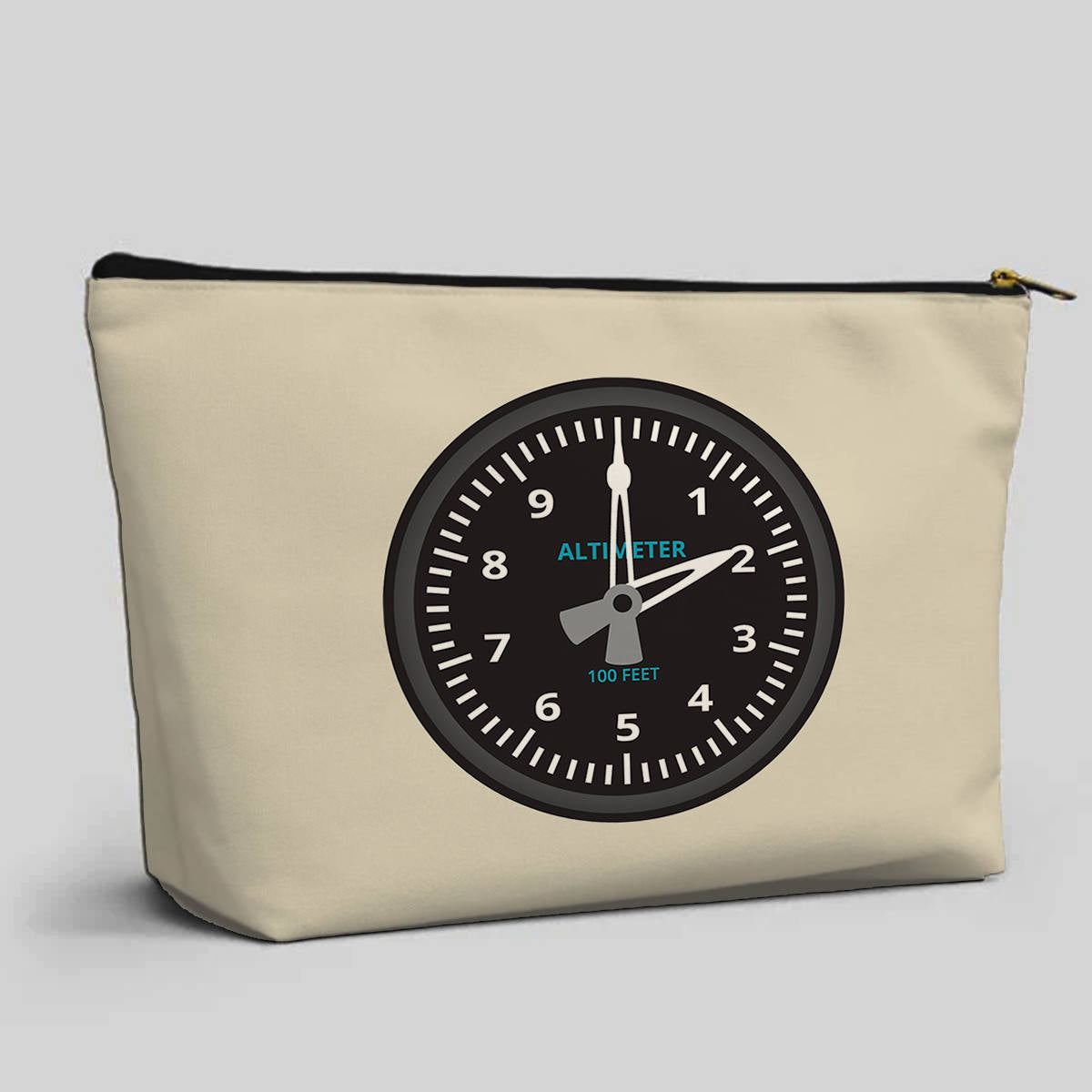 Airplane Instruments (Altimeter) Designed Zipper Pouch