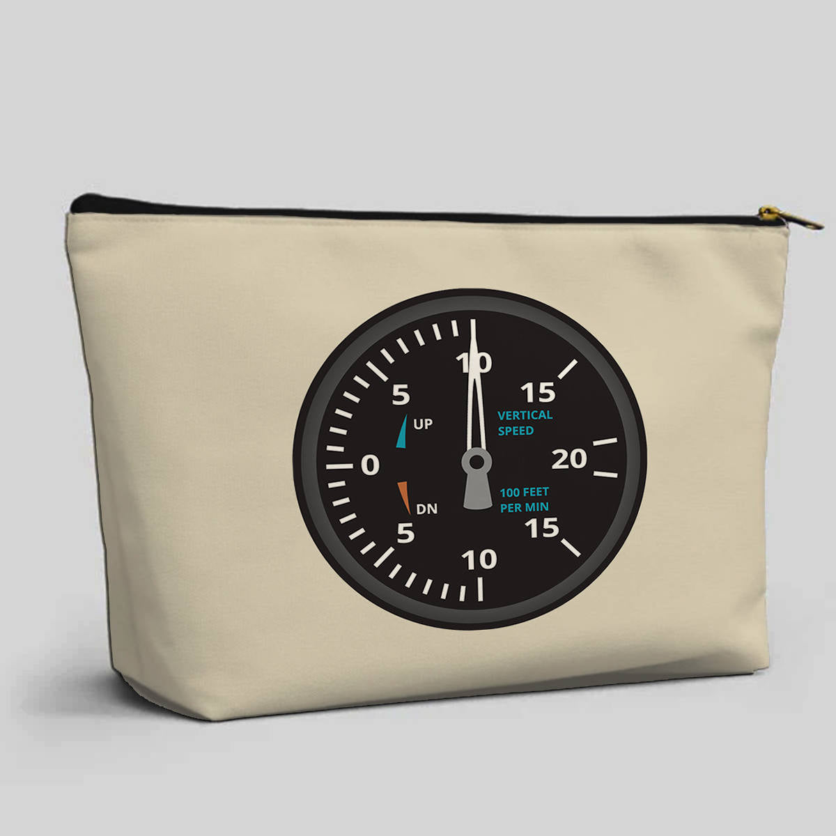 Airplane Instruments (Vertical Speed) Designed Zipper Pouch