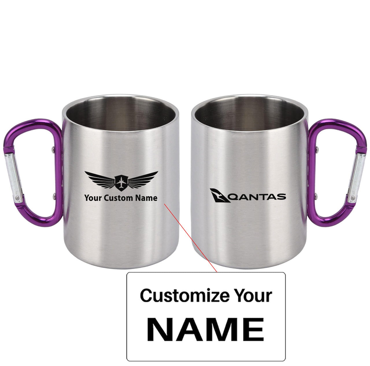 Qantas Airways Airlines Designed Stainless Steel Outdoors Mugs