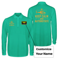 Thumbnail for Keep Calm and Autorotate Designed Long Sleeve Polo T-Shirts (Double-Side)