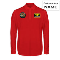 Thumbnail for Sea King Helicopter Designed Long Sleeve Polo T-Shirts