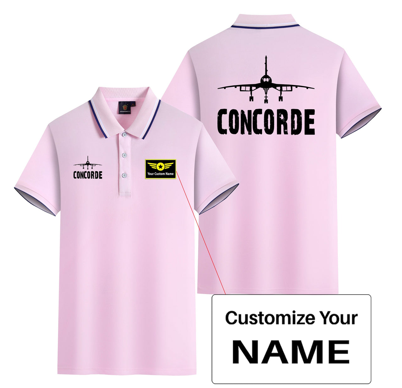 Concorde & Plane Designed Stylish Polo T-Shirts (Double-Side)
