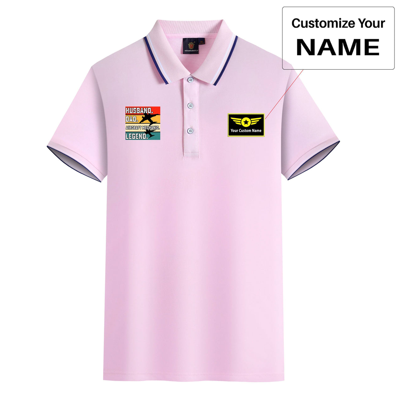Husband & Dad & Aircraft Mechanic & Legend Designed Stylish Polo T-Shirts