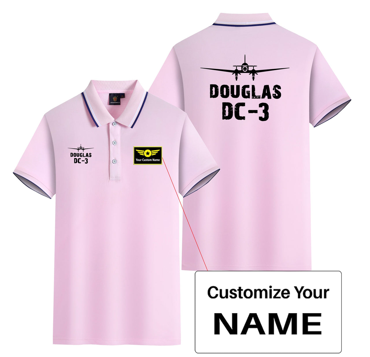 Douglas DC-3 & Plane Designed Stylish Polo T-Shirts (Double-Side)
