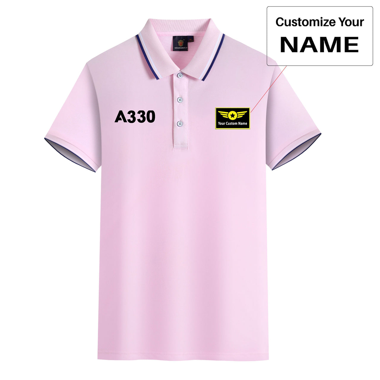 A330 Flat Text Designed Stylish Polo T-Shirts