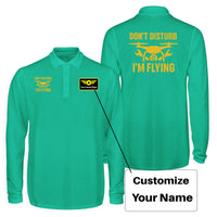Thumbnail for Don't Disturb I'm Flying Designed Long Sleeve Polo T-Shirts (Double-Side)