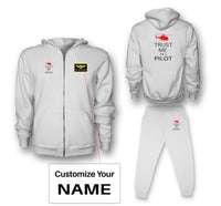 Thumbnail for Trust Me I'm a Pilot (Helicopter) Designed Zipped Hoodies & Sweatpants Set