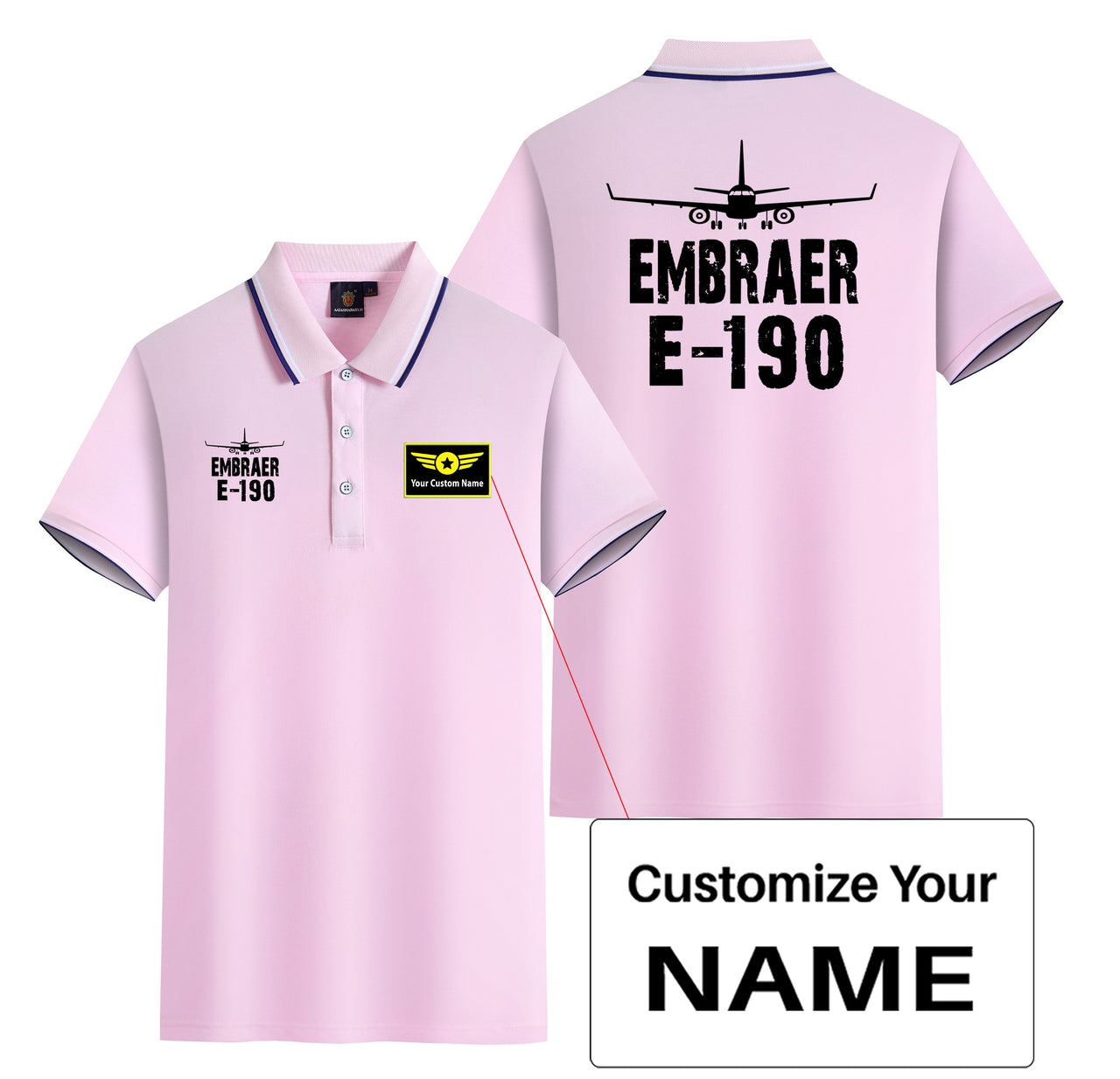 Embraer E-190 & Plane Designed Stylish Polo T-Shirts (Double-Side)