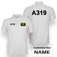 Thumbnail for A319 Flat Text Designed Double Side Polo T-Shirts