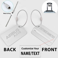 Thumbnail for Airbus A319 & Text Designed Fashion Metal Luggage Tags
