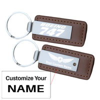 Thumbnail for Boeing 747 & Text Faux Leather Key Chains