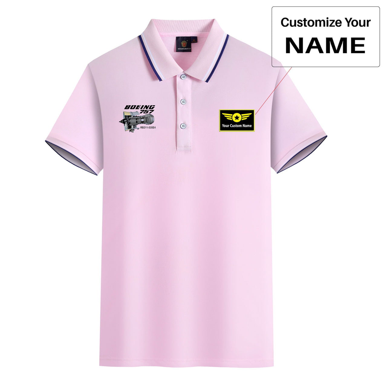 Boeing 757 & Rolls Royce Engine (RB211) Designed Stylish Polo T-Shirts