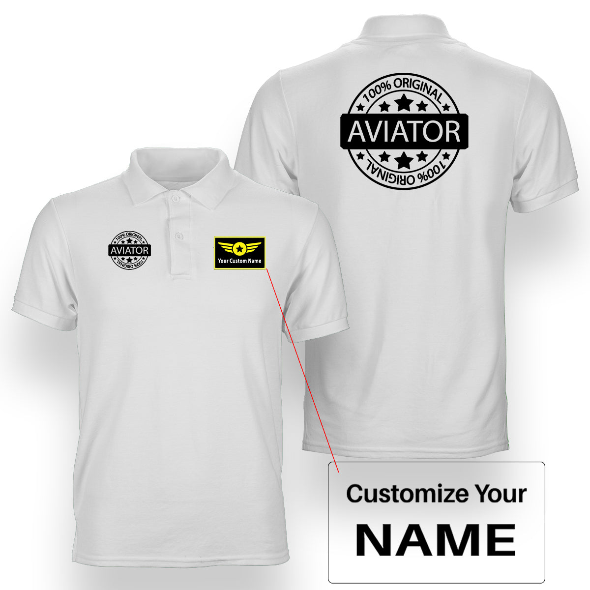 100 Original Aviator Designed Double Side Polo T-Shirts