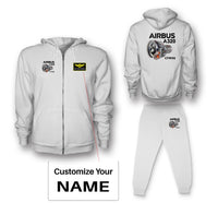 Thumbnail for Airbus A320 & CFM56 Engine Designed Zipped Hoodies & Sweatpants Set