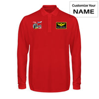 Thumbnail for Airbus A380 & GP7000 Engine Designed Long Sleeve Polo T-Shirts