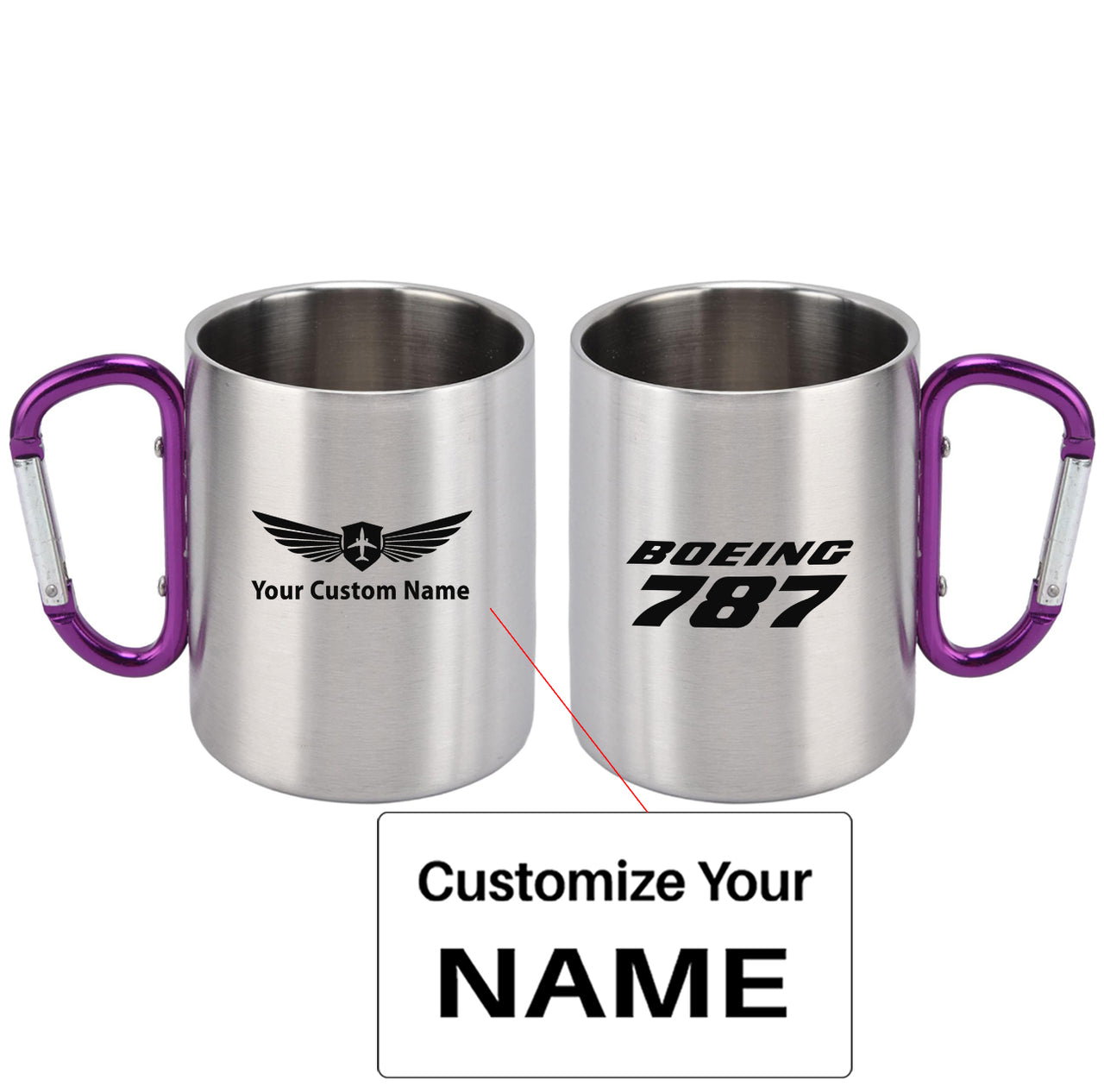 Boeing 787 & Text Designed Stainless Steel Outdoors Mugs