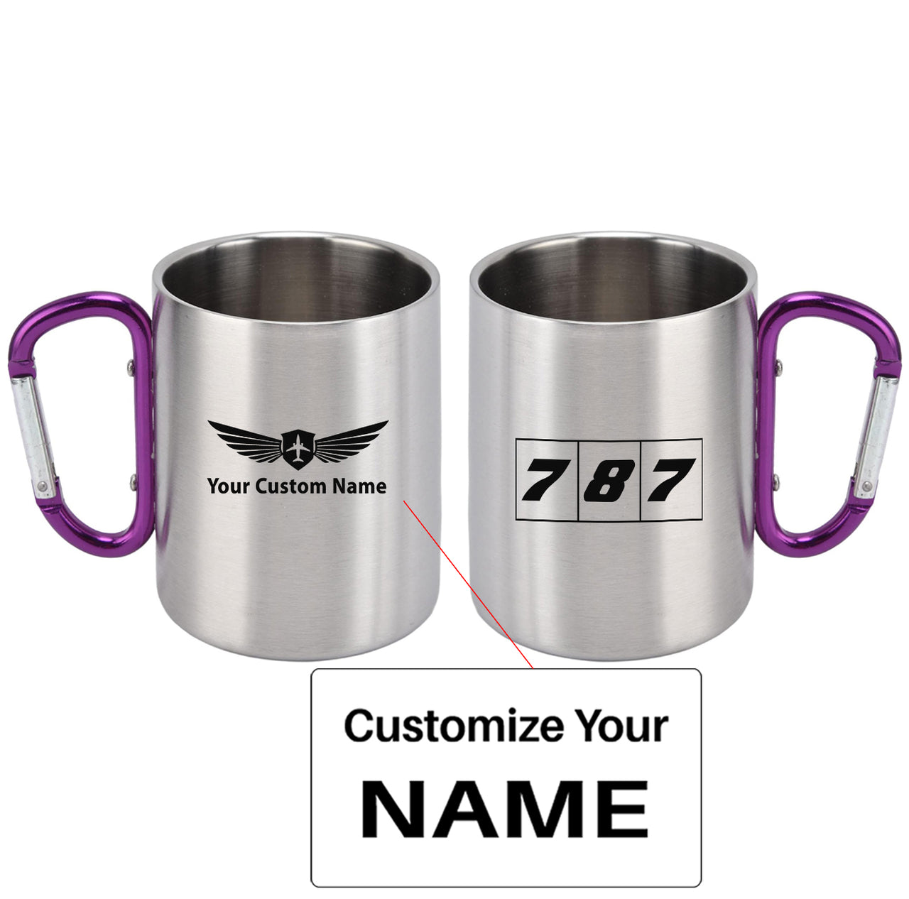 Flat Colourful 787 Designed Stainless Steel Outdoors Mugs