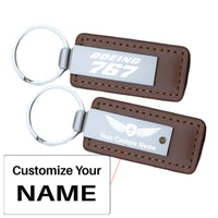 Thumbnail for Boeing 767 & Text Faux Leather Key Chains